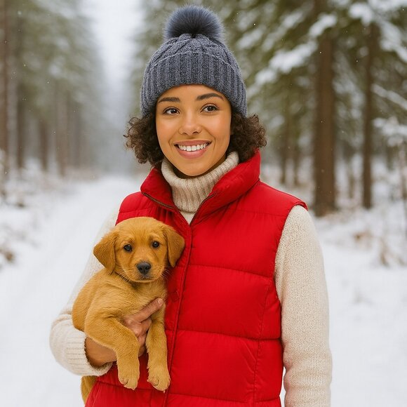 Lands' End Goose Down Snap Front Puffer Vest w Pockets Vibrant Red Sz M (10-12) - Picture 1 of 12
